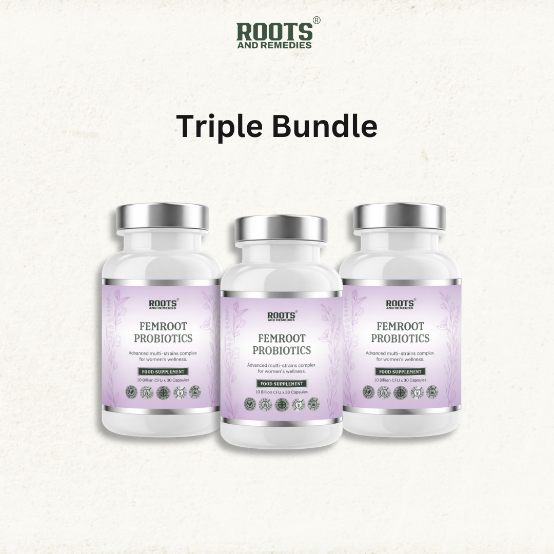 Roots & Remedies Femroot Probiotics 30 Capsules Triple Bundle