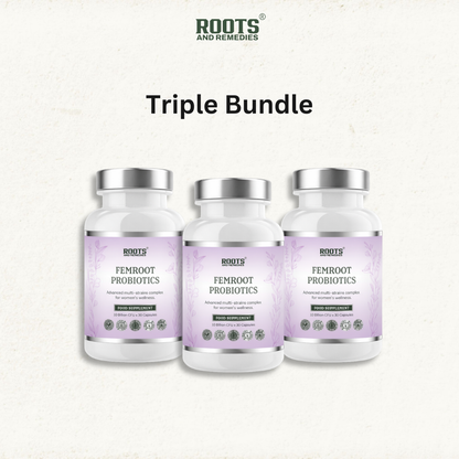 Roots & Remedies Femroot Probiotics 30 Capsules Triple Bundle