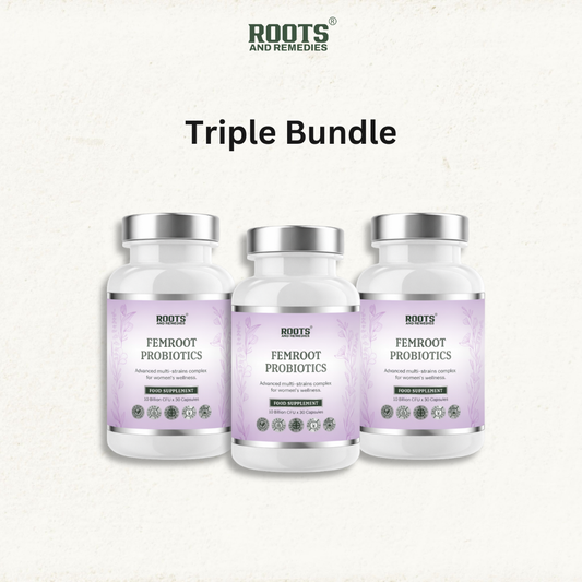 Roots & Remedies Femroot Probiotics 30 Capsules Triple Bundle