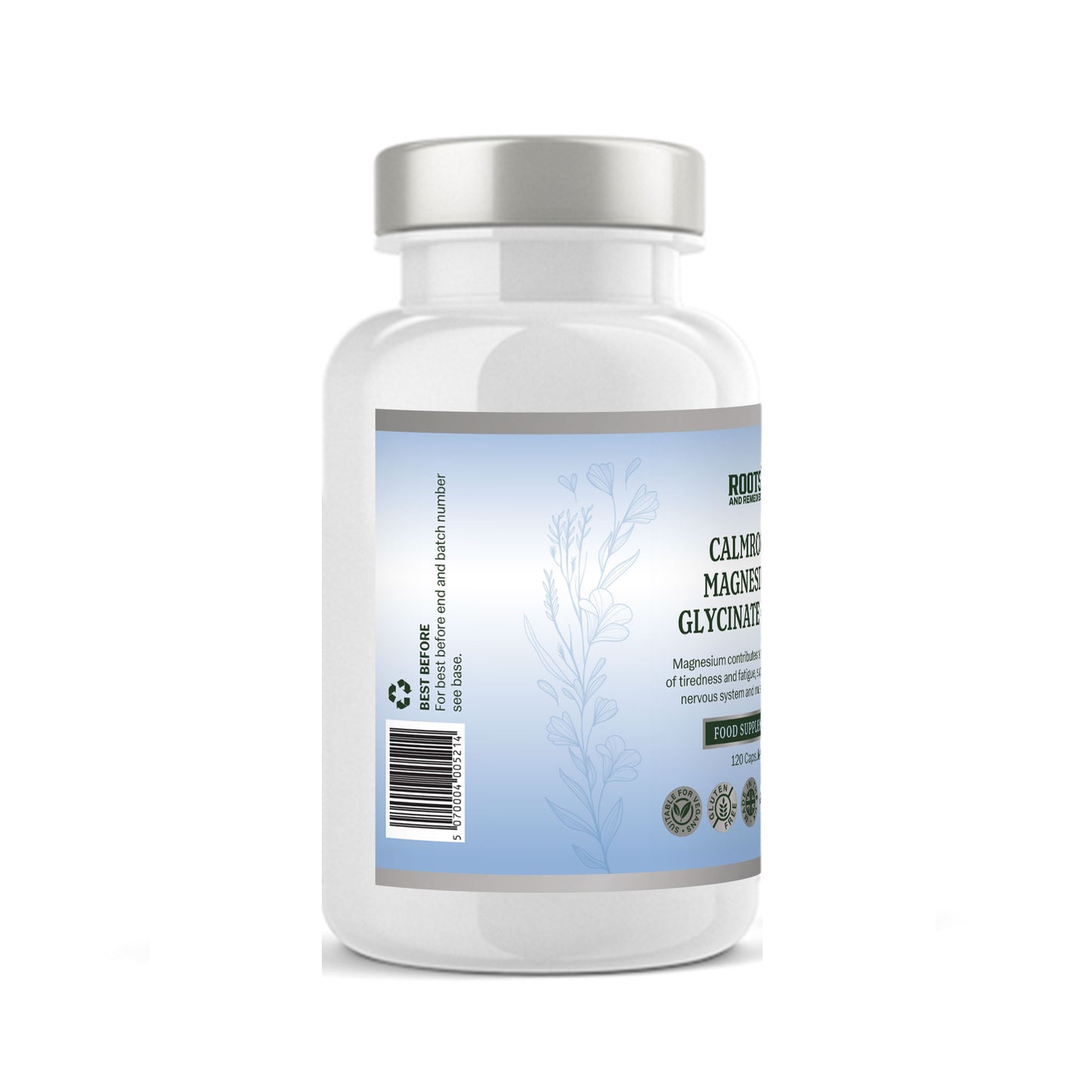 Roots & Remedies Calmroot Magnesium Glycinate 4-in-1 120 Capsules